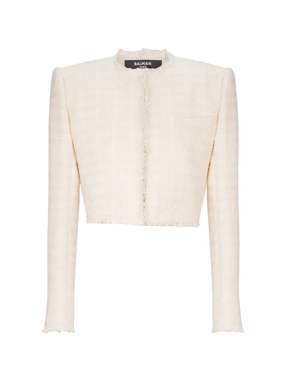 Укороченный твидовый жакет Spencer Balmain, нейтральный