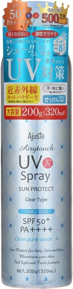 Спрей-солнцезащита Adjuste Airy Touch UV, мыльный аромат, 200 мл, SPF50+ PA+++