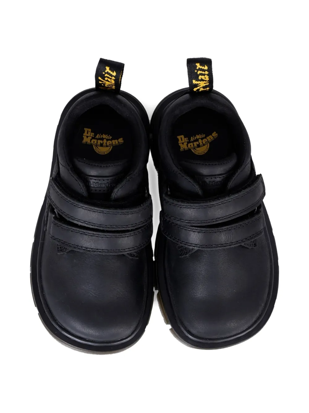Кожаные мокасины Raffe с двойным ремешком Dr. Martens Kids, черный — фото 3