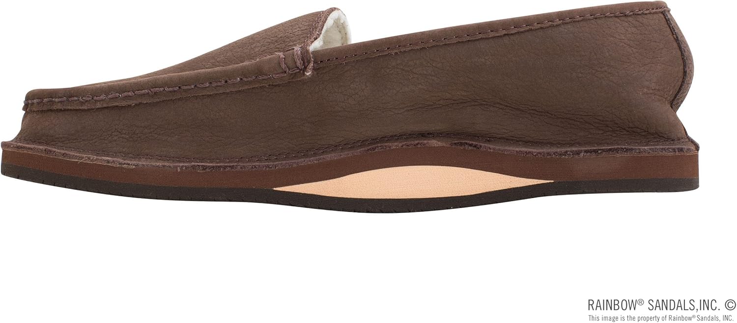 Мужские лоферы Rainbow Sandals Comfort Classics с подкладкой из флиса, эспрессо — фото 2