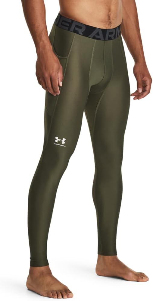 

Under Armour мужские термобелье HeatGear Armour леггинсы, (390) Marine Od Green/White