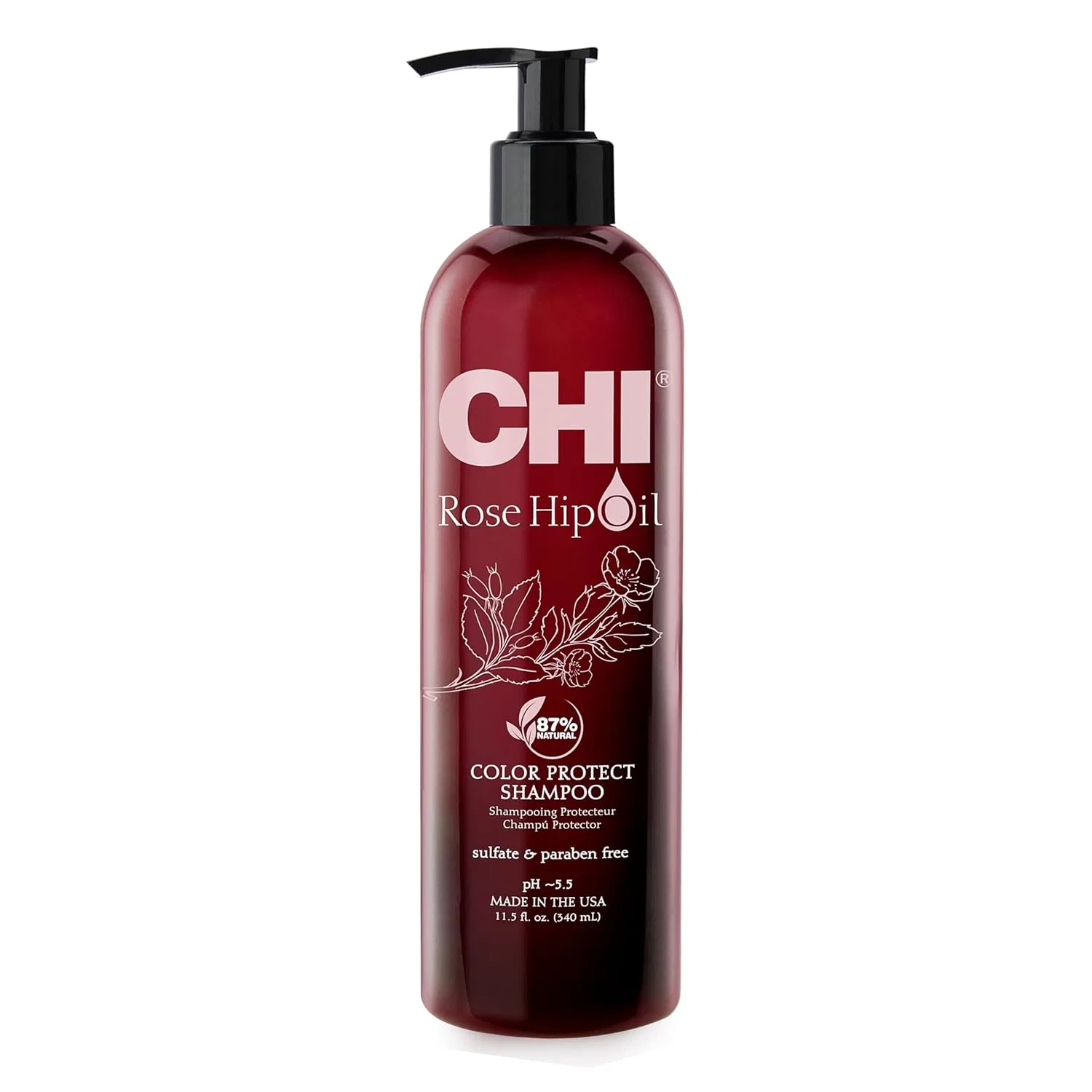 Защитный шампунь CHI Rose Hip Oil Colour Nurture для окрашенных волос, 340 мл Chi