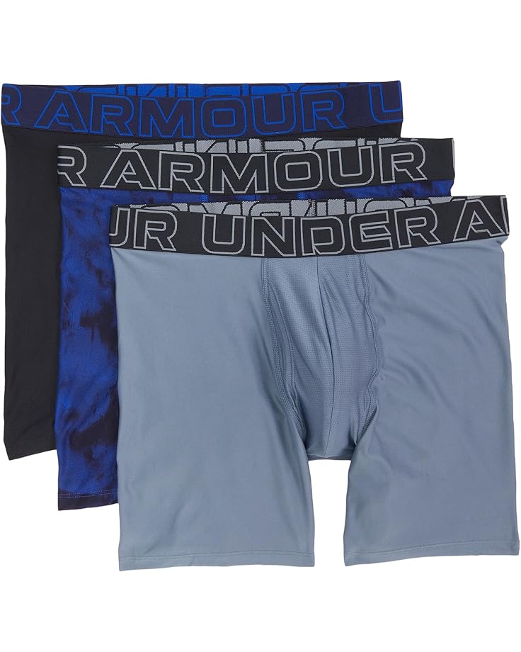 

Боксеры Under Armour 3-Pack Performance Tech Print 6” Boxer Briefs, цвет Gravel