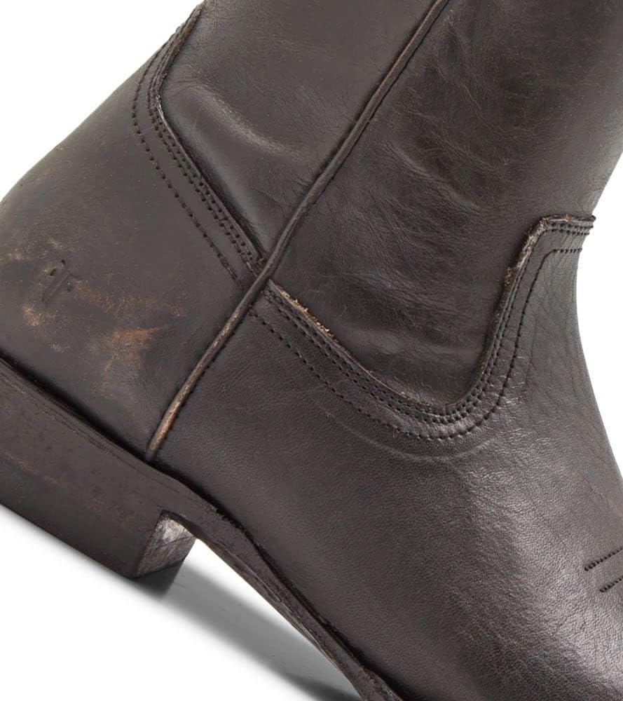 Мужские ботинки Frye Austin Inside Zip - стильная, прочная кожаная обувь с амортизирующей стелькой для комфорта и боковой застежкой-молнией, ковбойский стиль, черный — фото 2