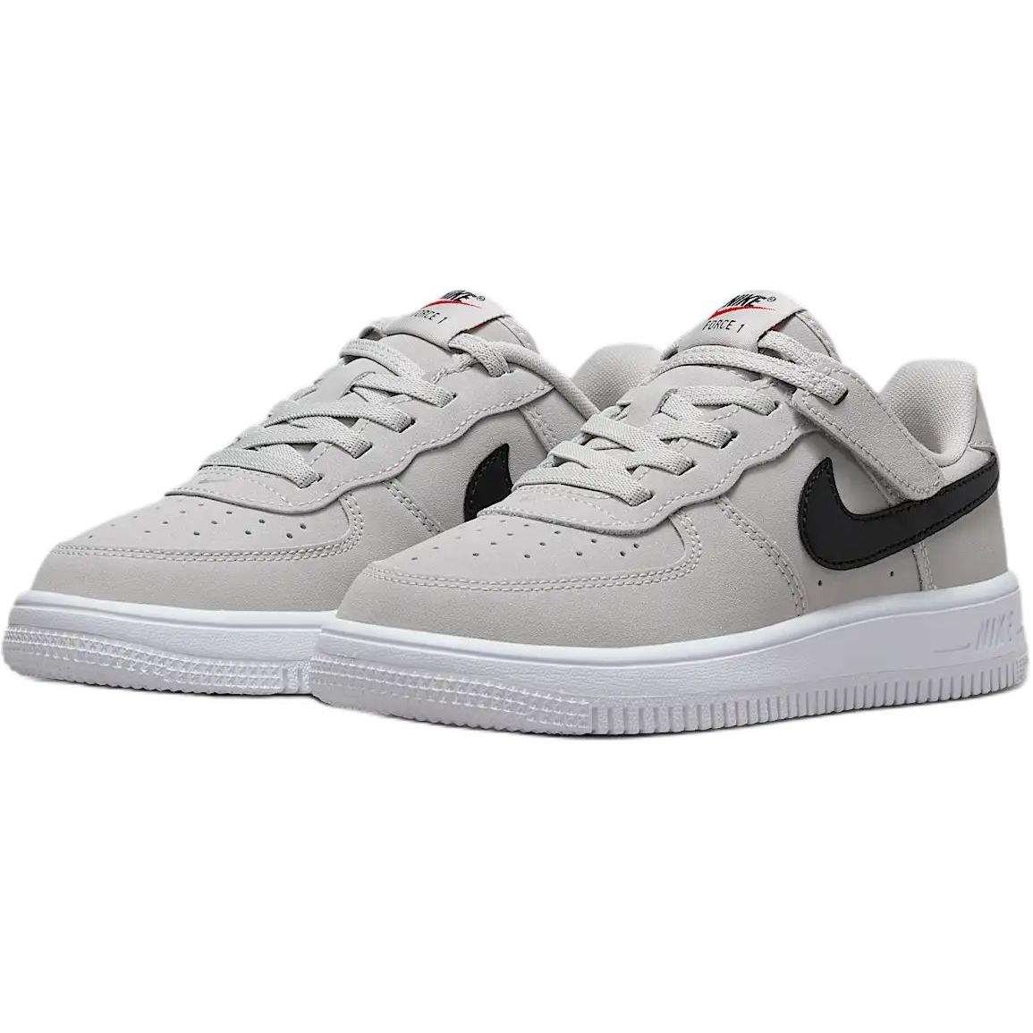 Force 1 Low LV8 EasyOn Противоскользящие износостойкие низкие детские кроссовки для скейтбординга Nike, серый/белый/черный — фото 3