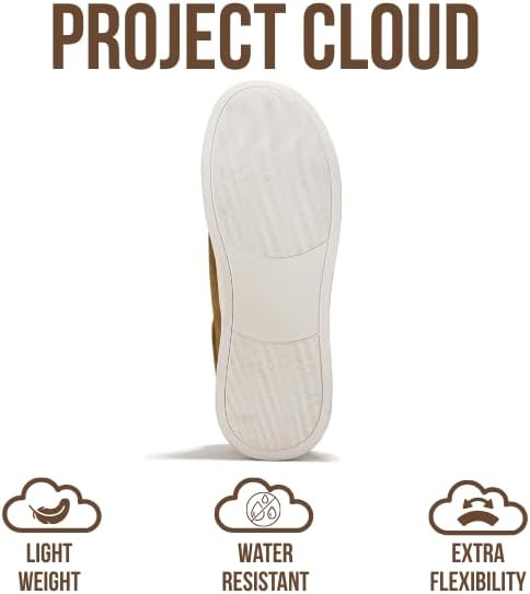 Мужские кроссовки Project Cloud с стелькой из настоящей кожи и памяти формы - легкие и противоскользящие кроссовки для мужчин, повседневные кроссовки без шнурков (Hudson), Camel Genuine Suede — фото 4