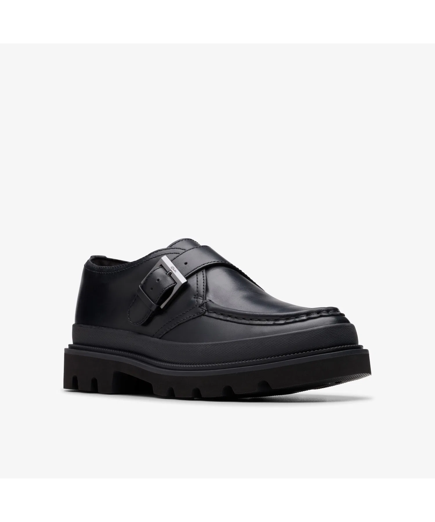 Мужские мокасины из кожи Clarks Badell Monk чёрные — фото 4
