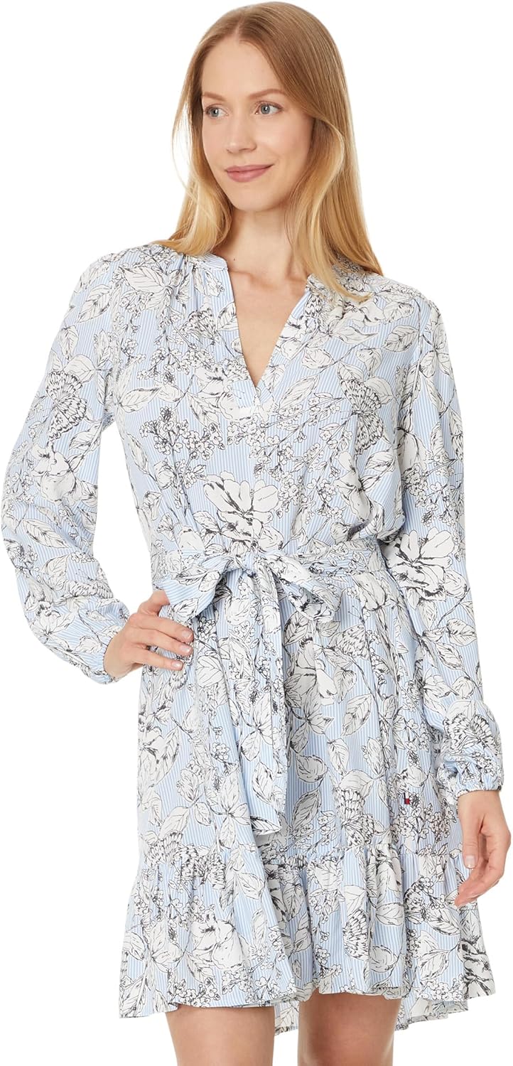 

Женское платье Tommy Hilfiger с воротником-стойкой и узором пейсли, Breeze Multi