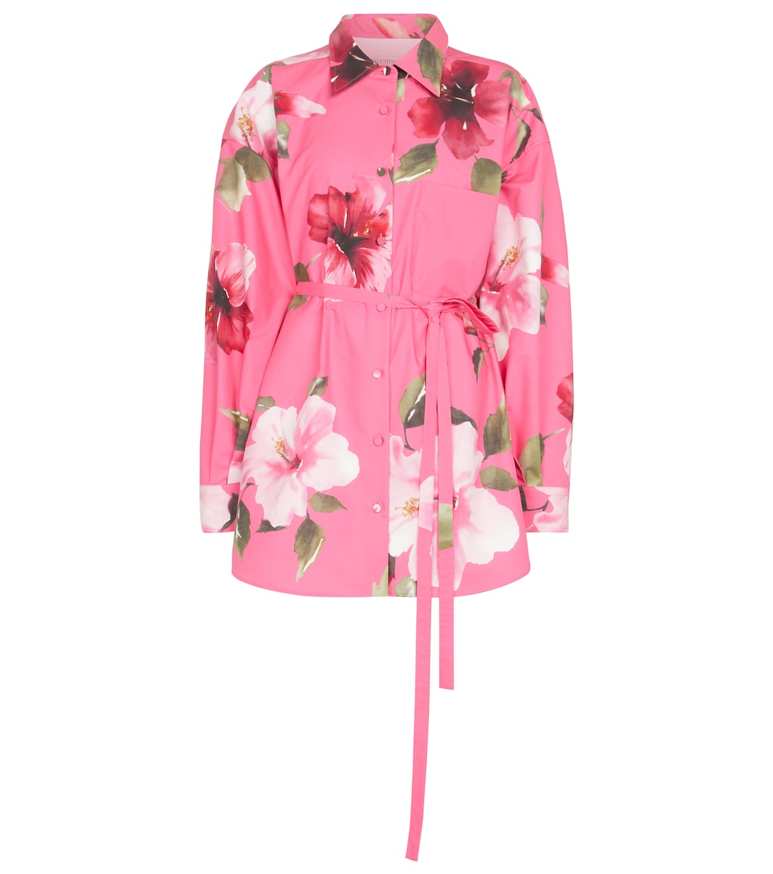 

Хлопковая куртка с цветочным принтом Valentino, Shocking Pink Multicolor