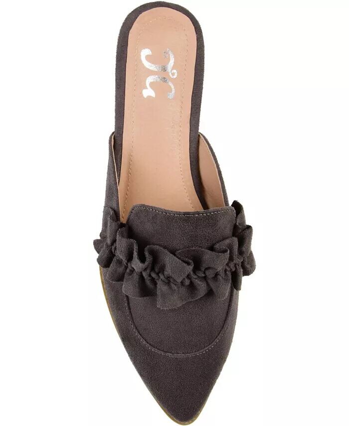 Женские мюли Kessie Ruffle с острым носком без застежек Journee Collection, серый — фото 4