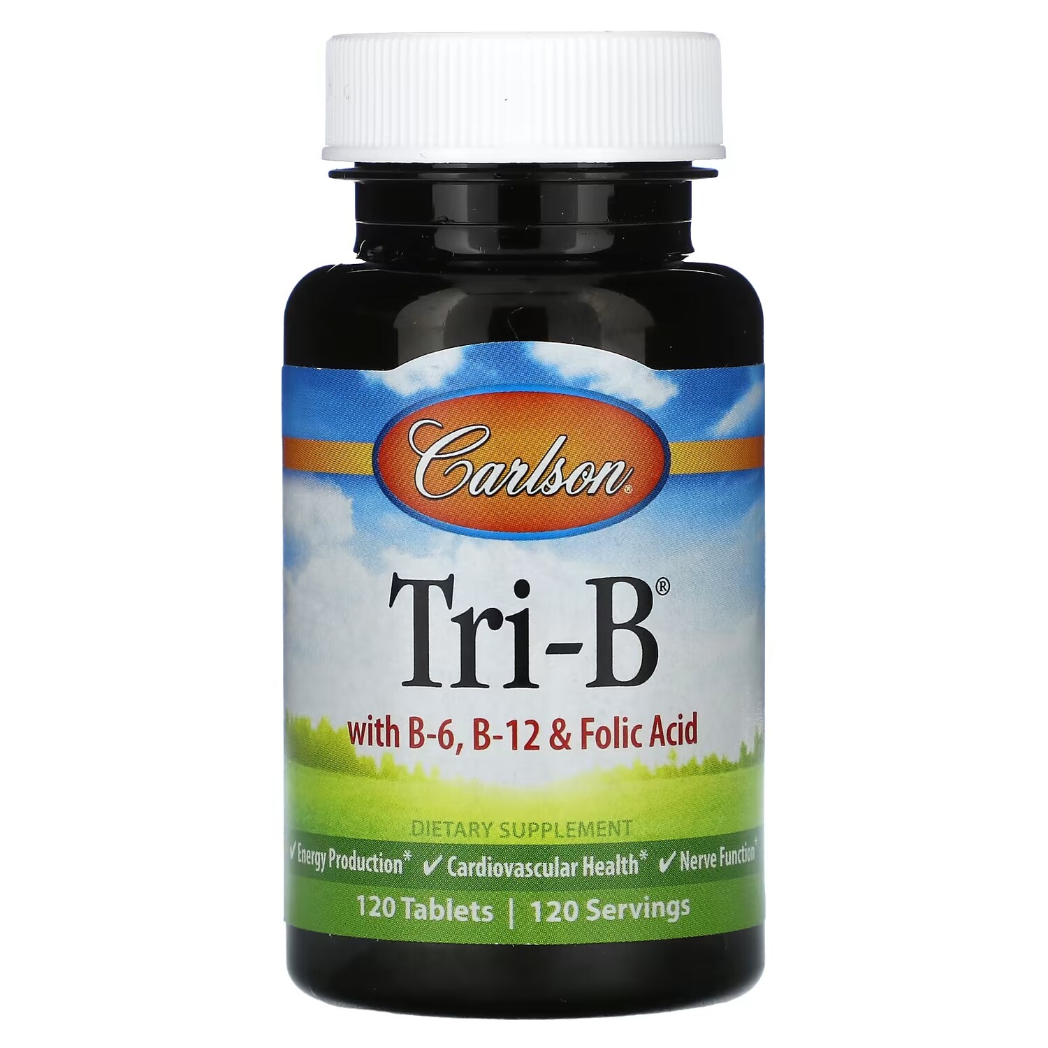 

Витаминамы B6 и B12 с фолиевой кислотой Carlson Tri-B, 120 таблеток
