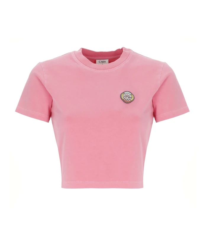 

Розовая хлопковая футболка и рубашка поло Casablanca, розовый