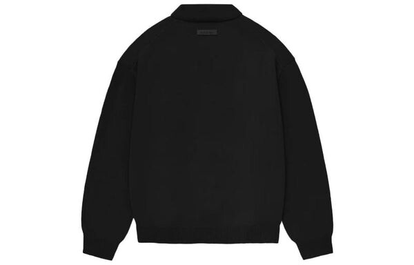 Рубашка fw23 knit polo shirt 'jet black' Fear Of God Essentials, черный — фото 3