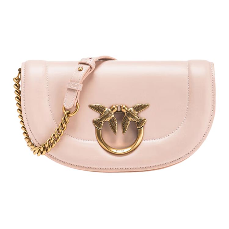 

PINKO Сумка из телячьей кожи, седло, через плечо, кроссбоди обычная женская розовая