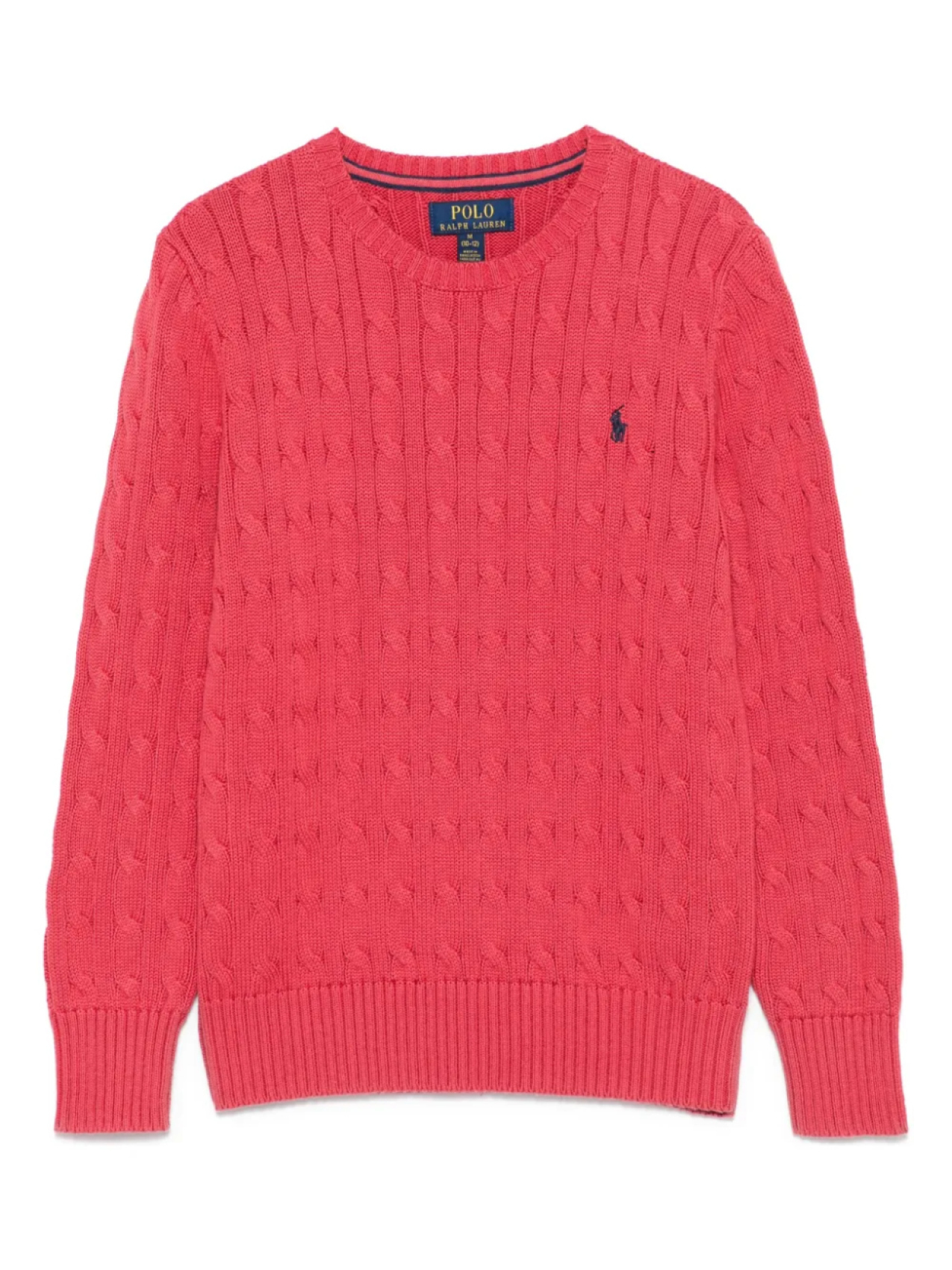 

POLO RALPH LAUREN KIDS свитер с косичной вязкой, красный
