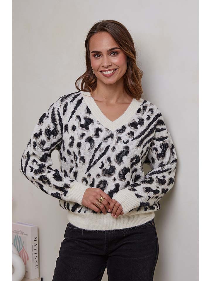 

Пуловер Soft Cashmere, белый/черный