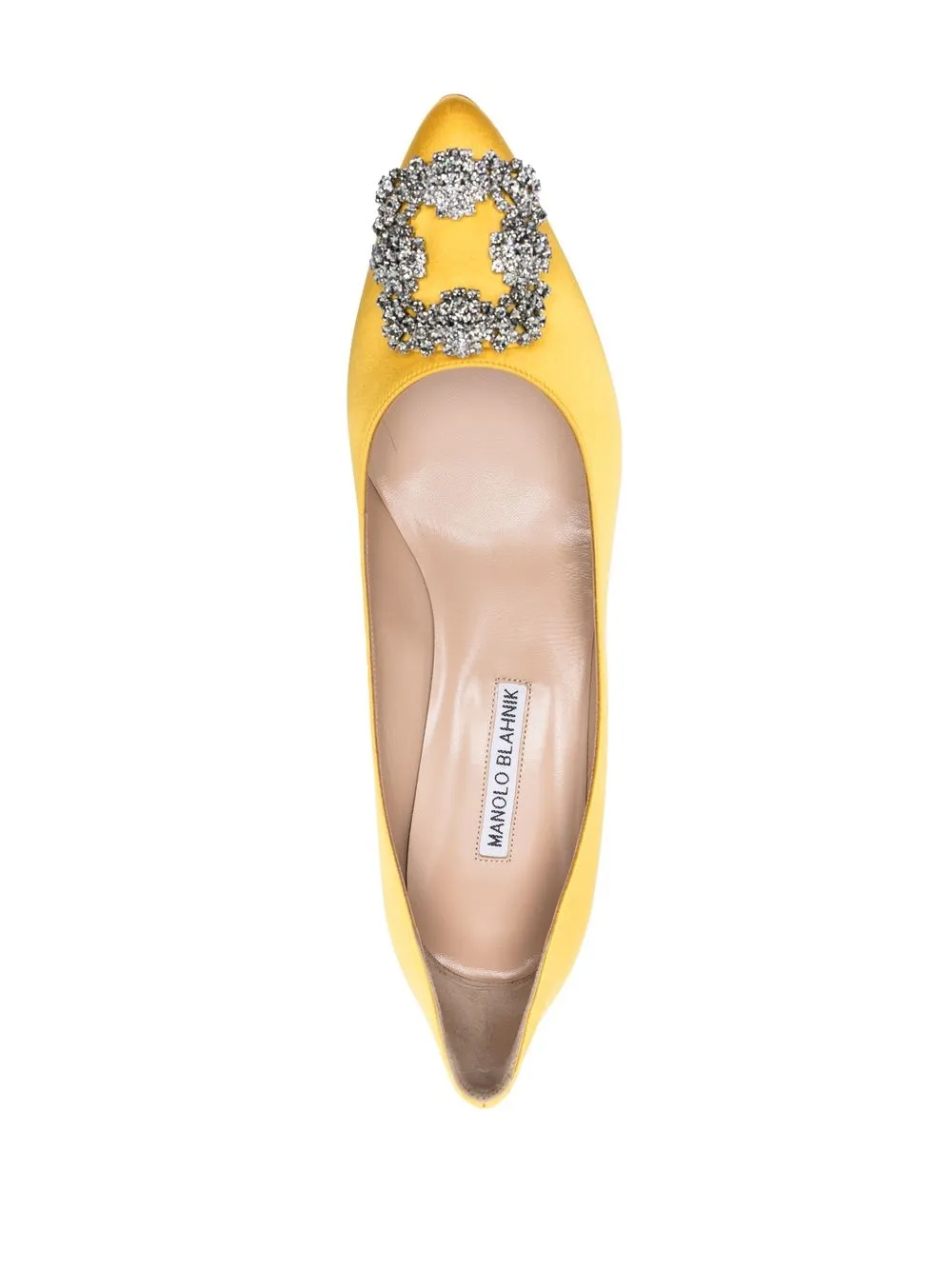 Туфли Hangisi 50 с кристаллической пряжкой Manolo Blahnik, желтый — фото 4