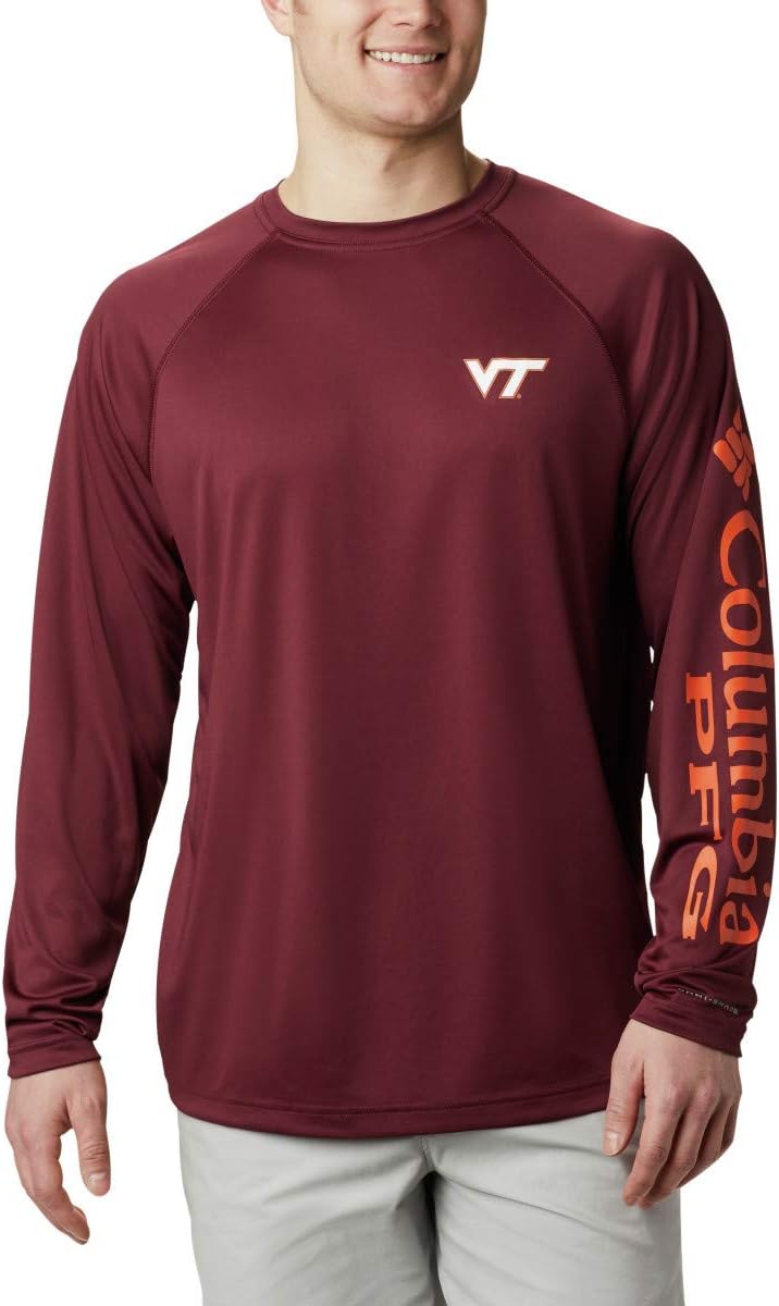 

Columbia мужская футболка CLG Terminal Tackle с длинным рукавом, Vt - Deep Maroon, Tangy Orange, Оранжевый, Columbia мужская футболка CLG Terminal Tackle с длинным рукавом, Vt - Deep Maroon, Tangy Orange