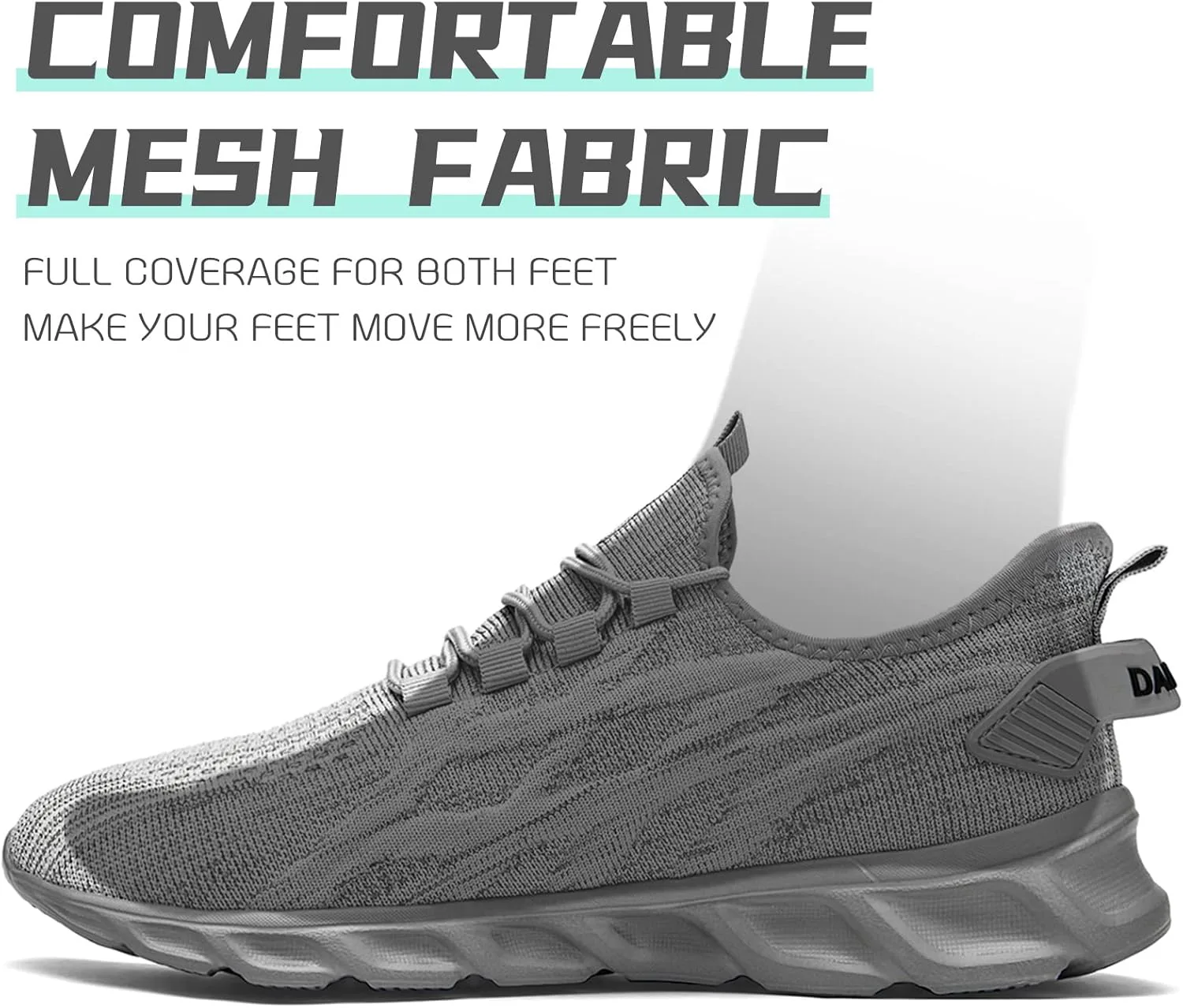 

Кроссовки QIJGS для мужчин, для спортзала и тенниса, с сетчатым верхом, легкие спортивные модные повседневные кроссовки для тренировок, серый