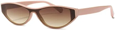 

Модные маленькие цельные солнцезащитные очки для женщин, винтажные очки «кошачий глаз», уникальные панк-очки с защитой от УФ-излучения UV400 MTZJH, Pink-brown