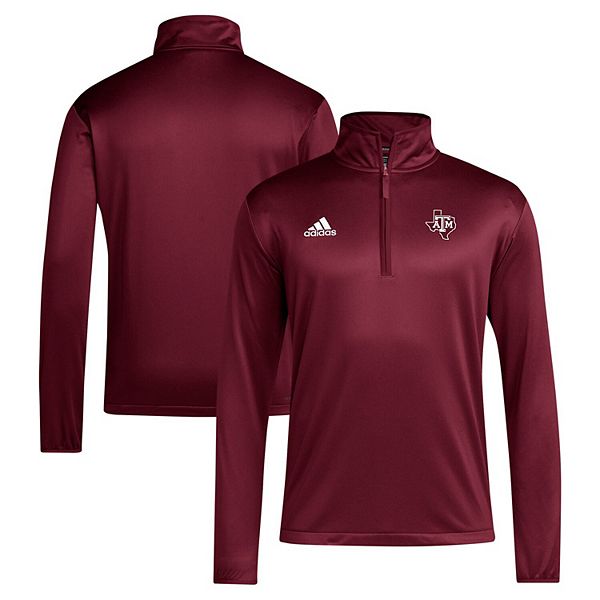 Мужская бордовая толстовка Texas A&M Aggies 2024 Coaches Sideline quarter-zip Adidas — фото 2