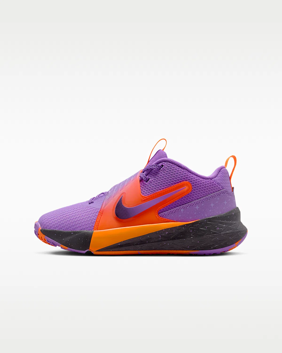 Детские баскетбольные кроссовки Nike Team Hustle D 12, Bright Violet/Total Orange/Cool Grey/Black