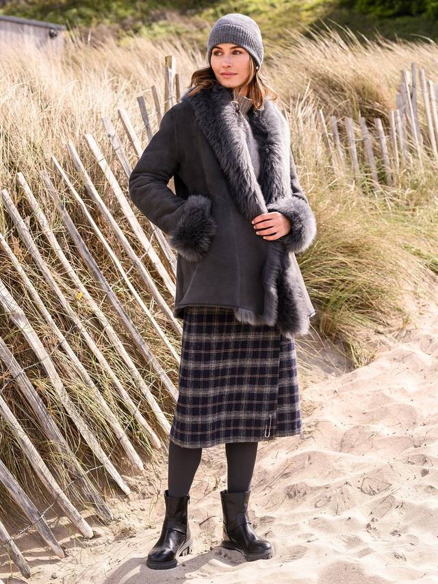 

Куртка из овчины с отделкой toscana Celtic & Co., цвет Derby Grey