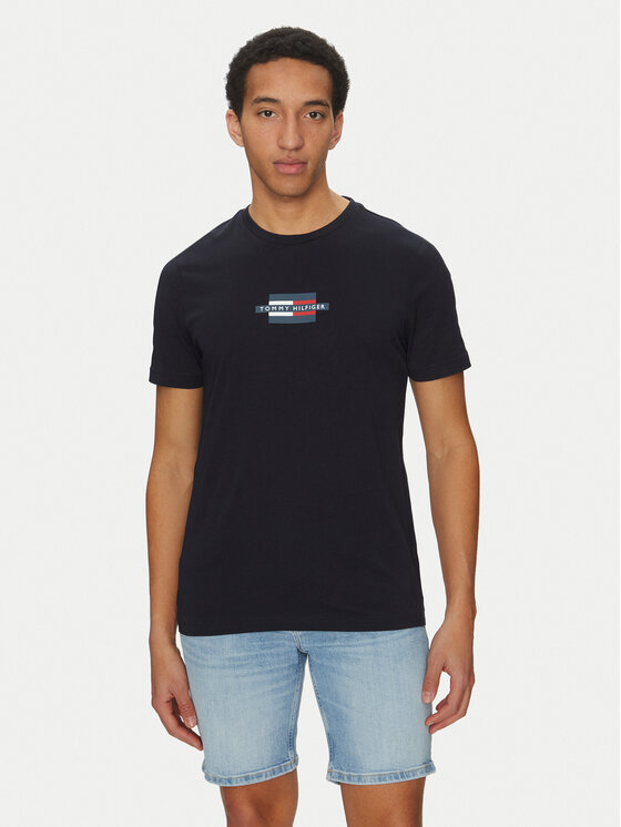 

Футболка обычного кроя Flag Box MW0MW38636 Tommy Hilfiger, синий