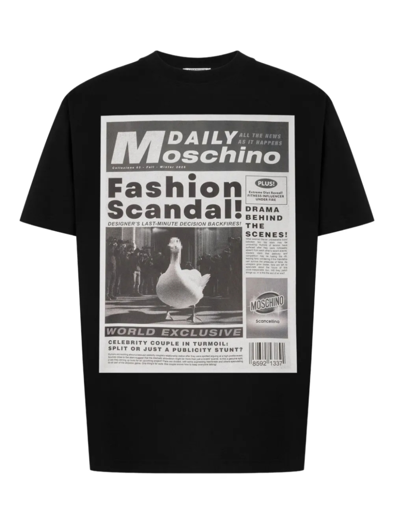 

Футболка с графическим принтом Moschino, черный