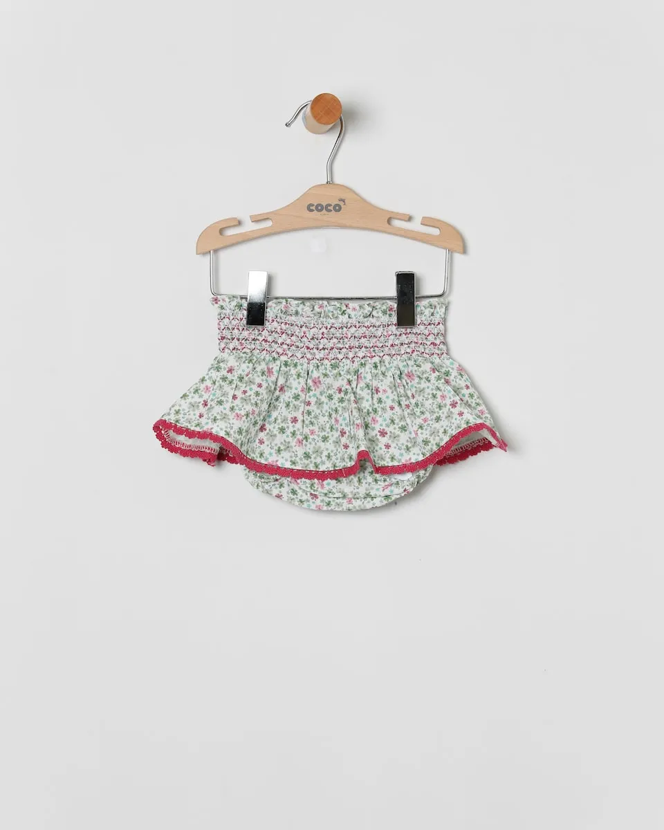 

Цветочная юбочка-трусики для девочки с медовой структурой Coco Acqua, зеленый