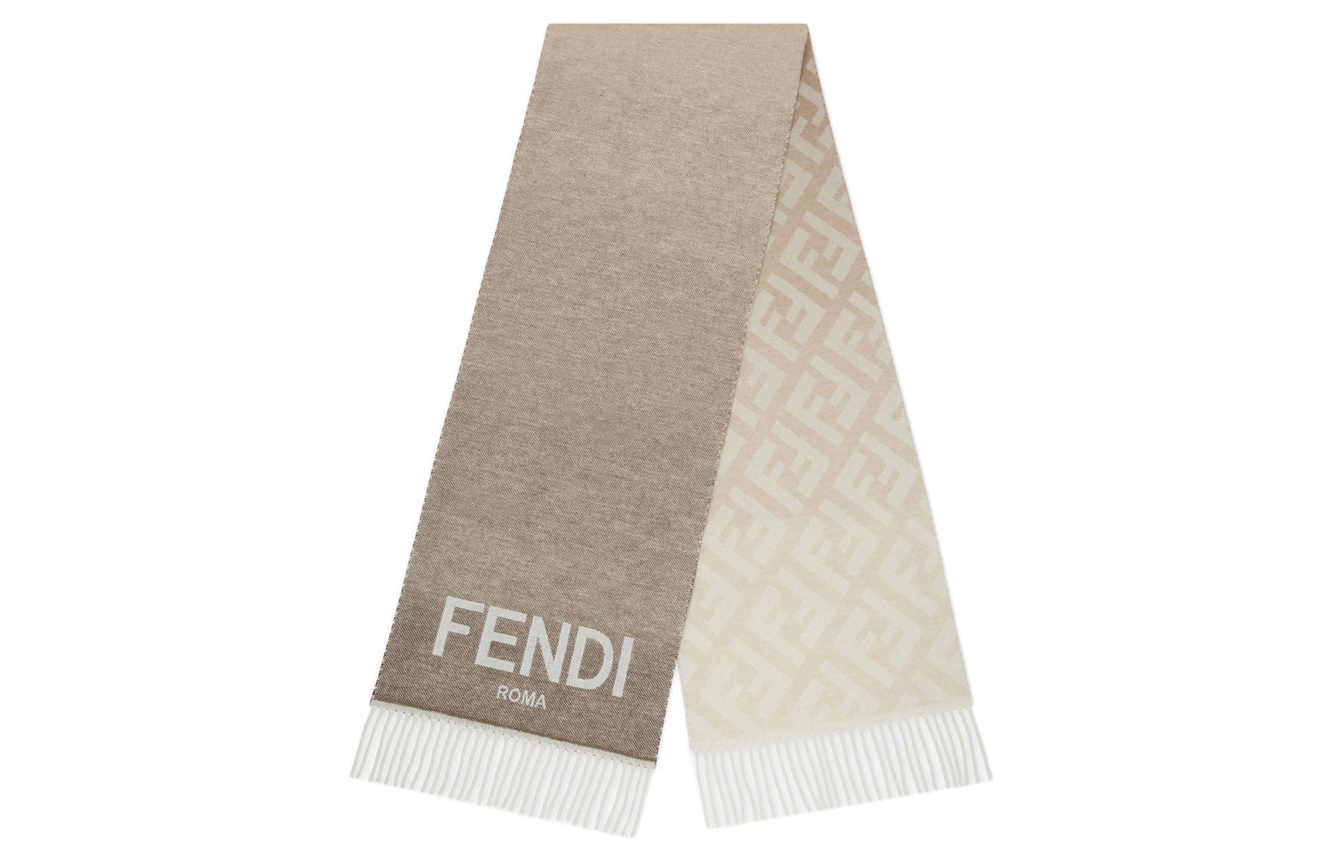 

Вязаный шарф женский серый FENDI