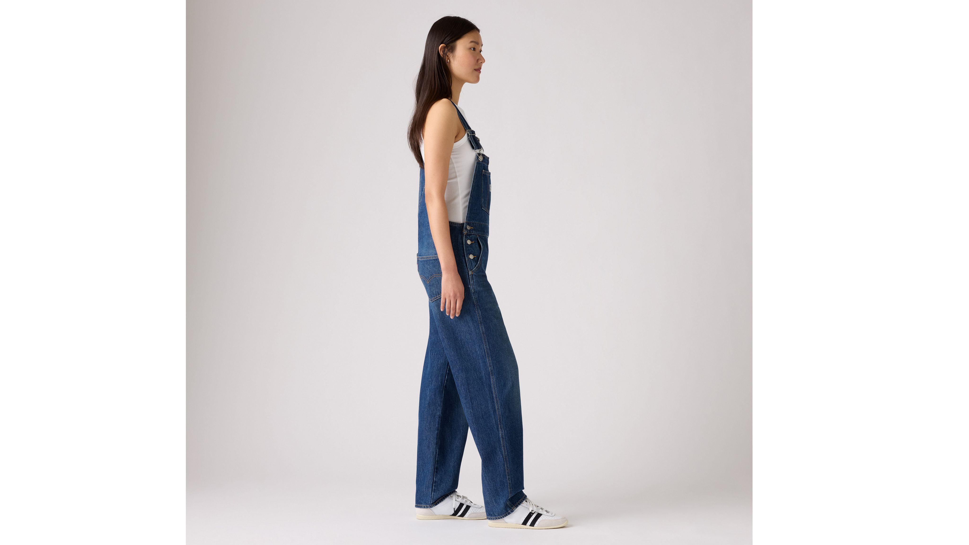 Винтажный джинсовый женский комбинезон Levi's, Propose To Me - Dark Wash — фото 3