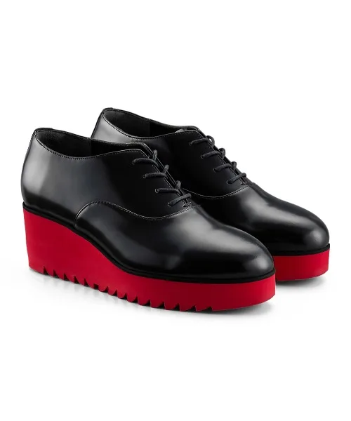 Женские туфли-оксфорды на платформе Wedge-O THE ONITSUKA чёрные — фото 2
