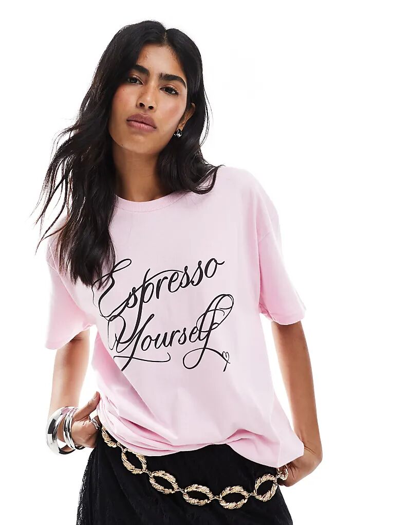 

Футболка Miss Selfridge Espresso Self, размер oversize