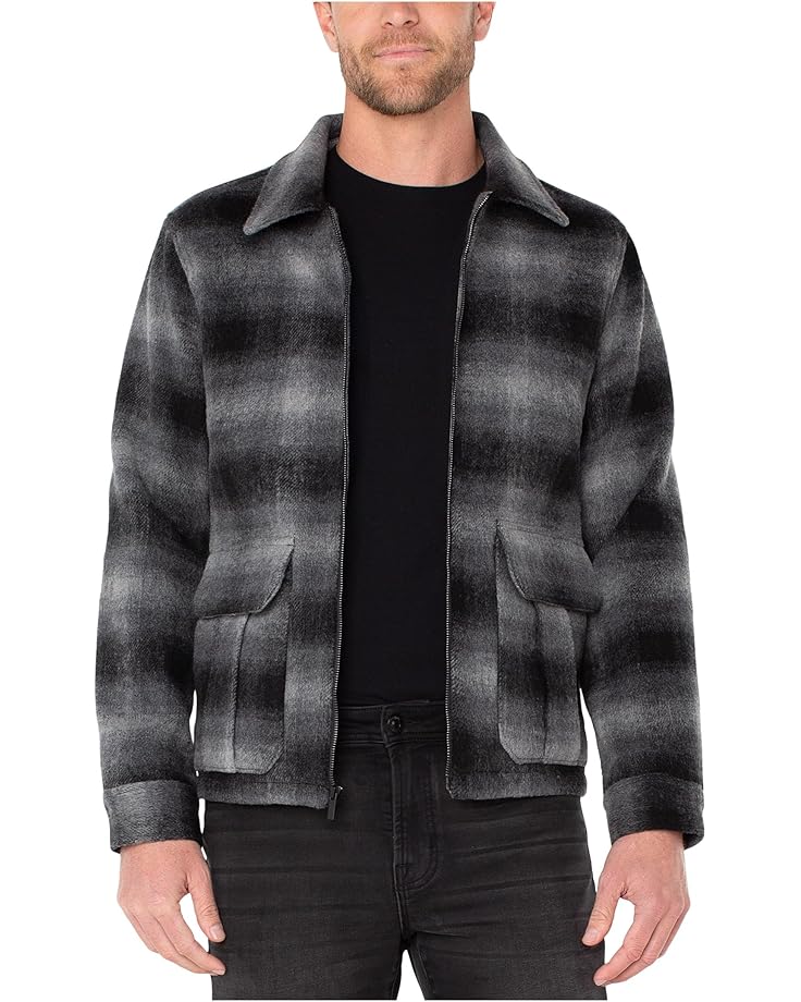 

Мужская куртка Liverpool Los Angeles с длинным рукавом в клетку на молнии, Black Grey Multi