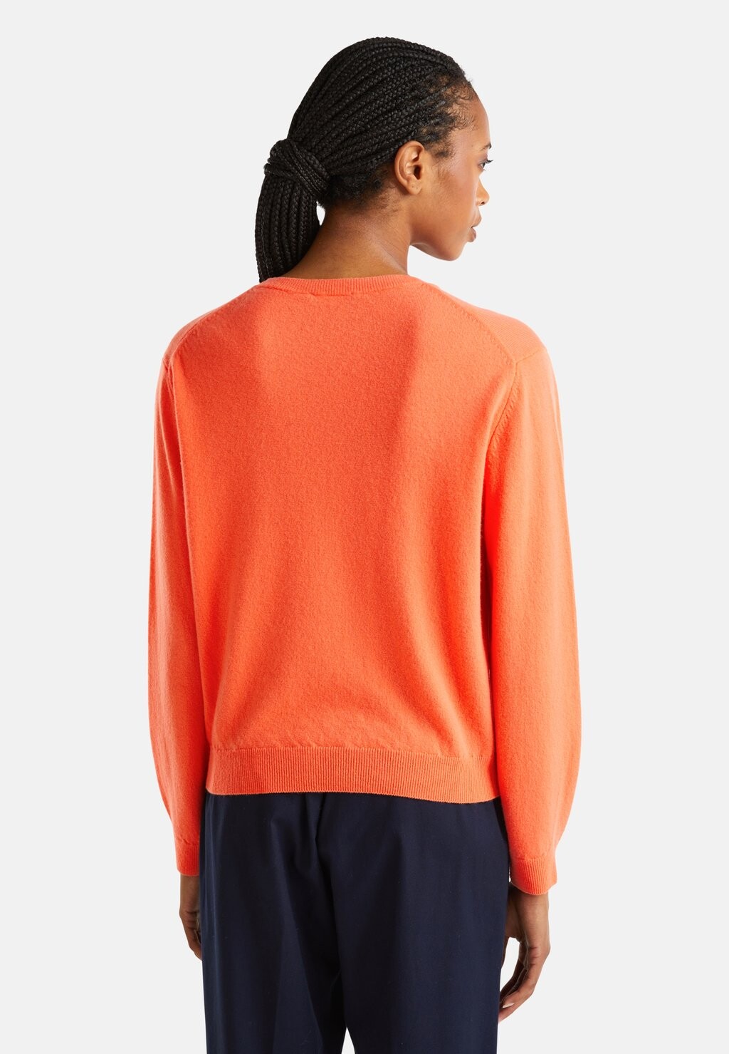 

Джемпер CREWNECK PLAIN WITH NECK CUFFS AND HEM United Colors of Benetton, оранжевый