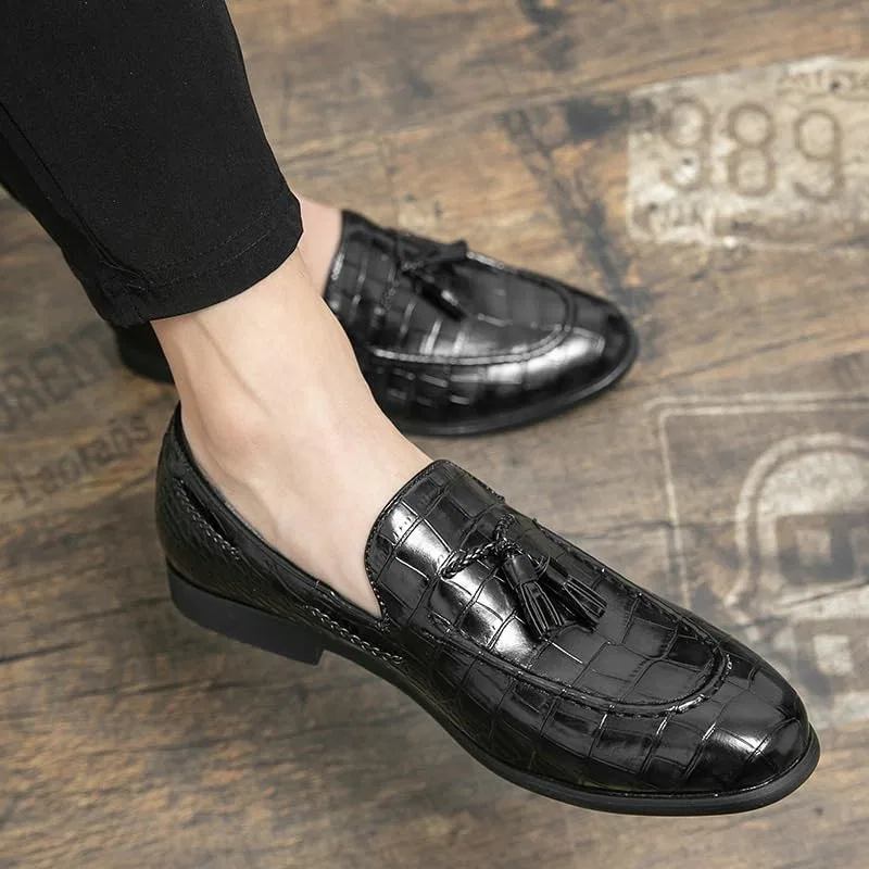 Мужские лоферы, кожа, Tassel Loafer Shoe, черный UOPYNE — фото 2