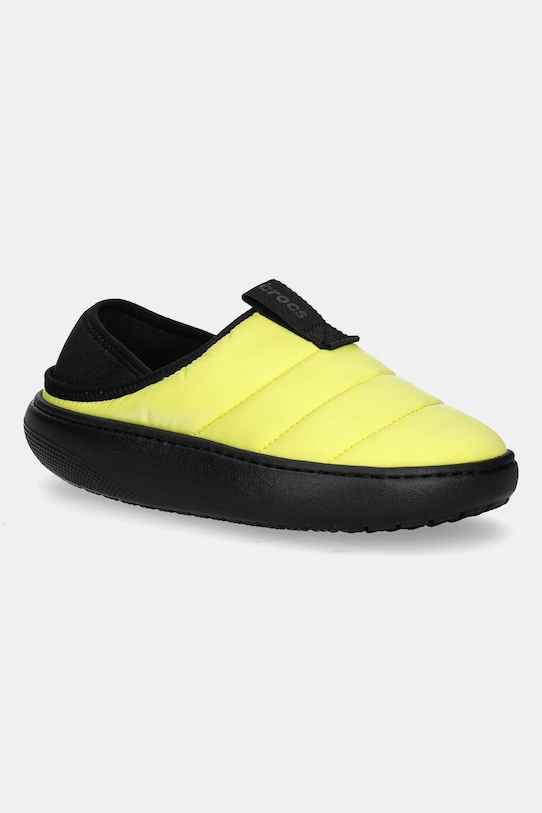 Женские тапочки Crocs Puff Moc стеганые, желто-черный
