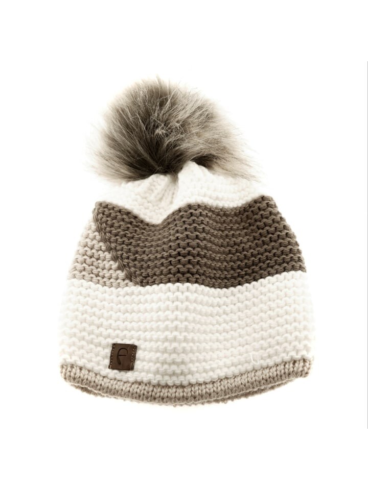 

Шапка Faera Mütze zum Warmhalten im Herbst Winter-Bommelmütze, бежевый