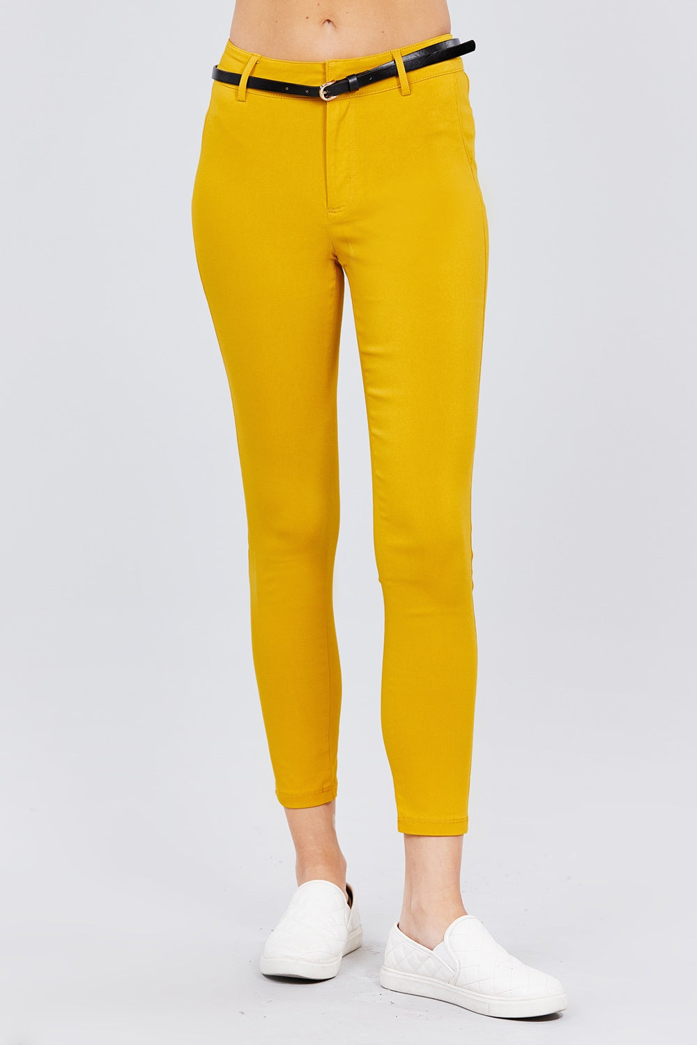

FASHNZFAB Бенгалиновые брюки с поясом, цвет sunflower