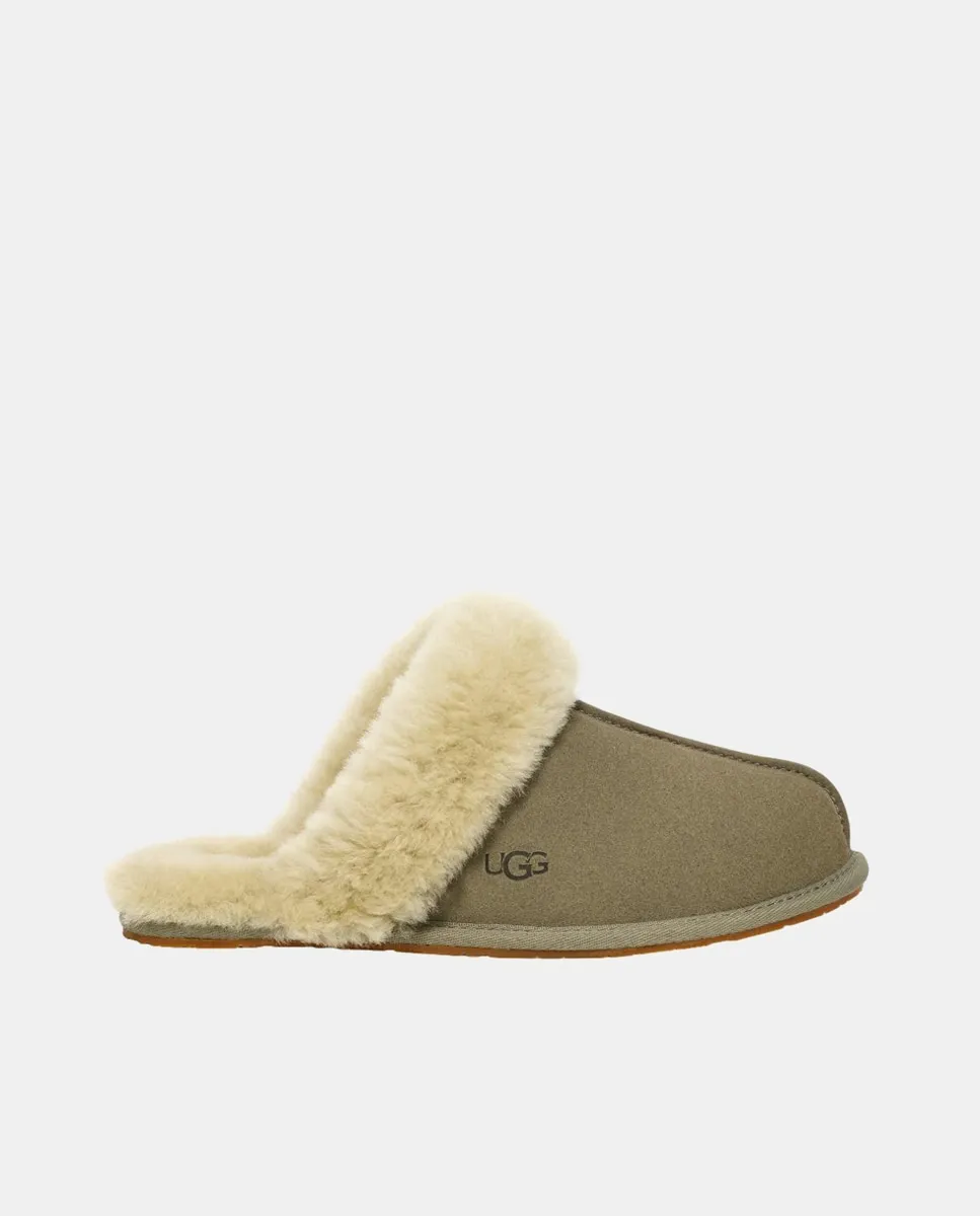 Женские тапочки SCUFETTE II из кожи и меха на подкладке UGG, моховой зеленый