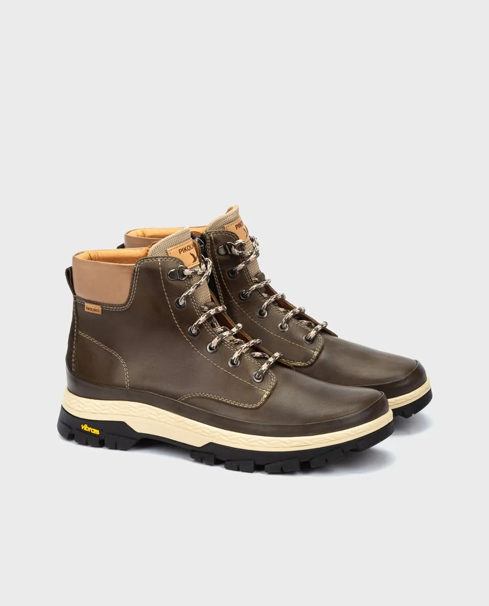Унисекс кожаные ботинки с подошвой Vibram Pikolinos, темно-зеленый — фото 3