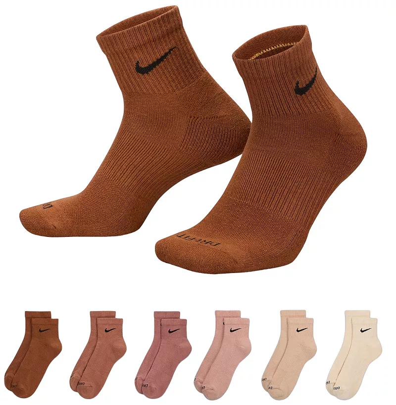 

Носки для тренировок Nike Dri-FIT Everyday Plus с мягкой подкладкой — 6 шт, цвет Mineral Clay