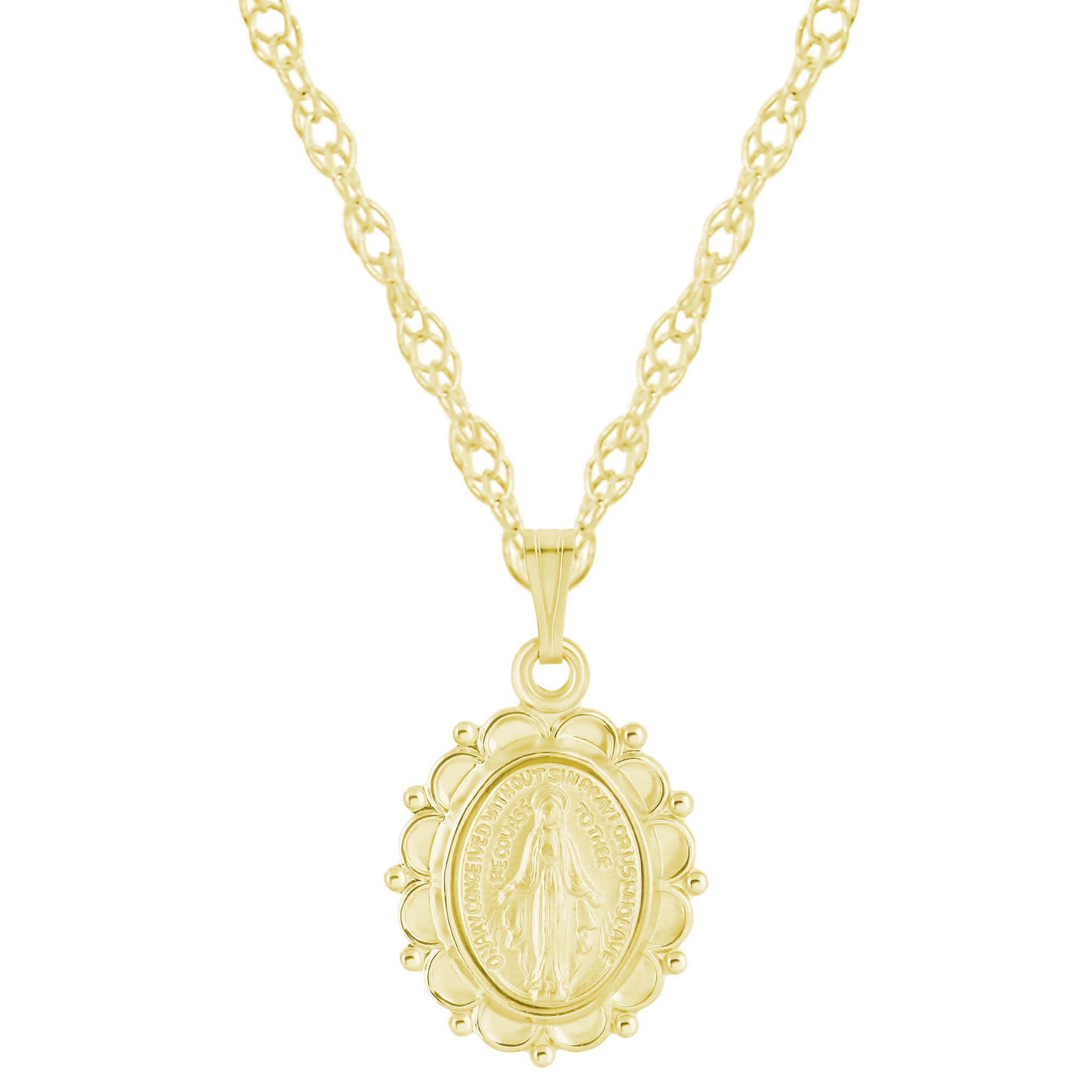 

Ожерелье с медальоном из стерлингового серебра «О, Мэри, задуманная» Glistening Jewels, Gold Plated Sterling Silver