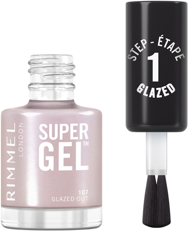 Гибридный лак для ногтей без использования уф/светодиодной лампы Rimmel Super Gel, 107 Glazed Out 12 ml — фото 2