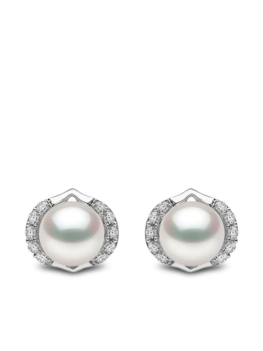 

Серьги-гвоздики Trend из белого золота с бриллиантами и жемчугом Yoko London, серебяный