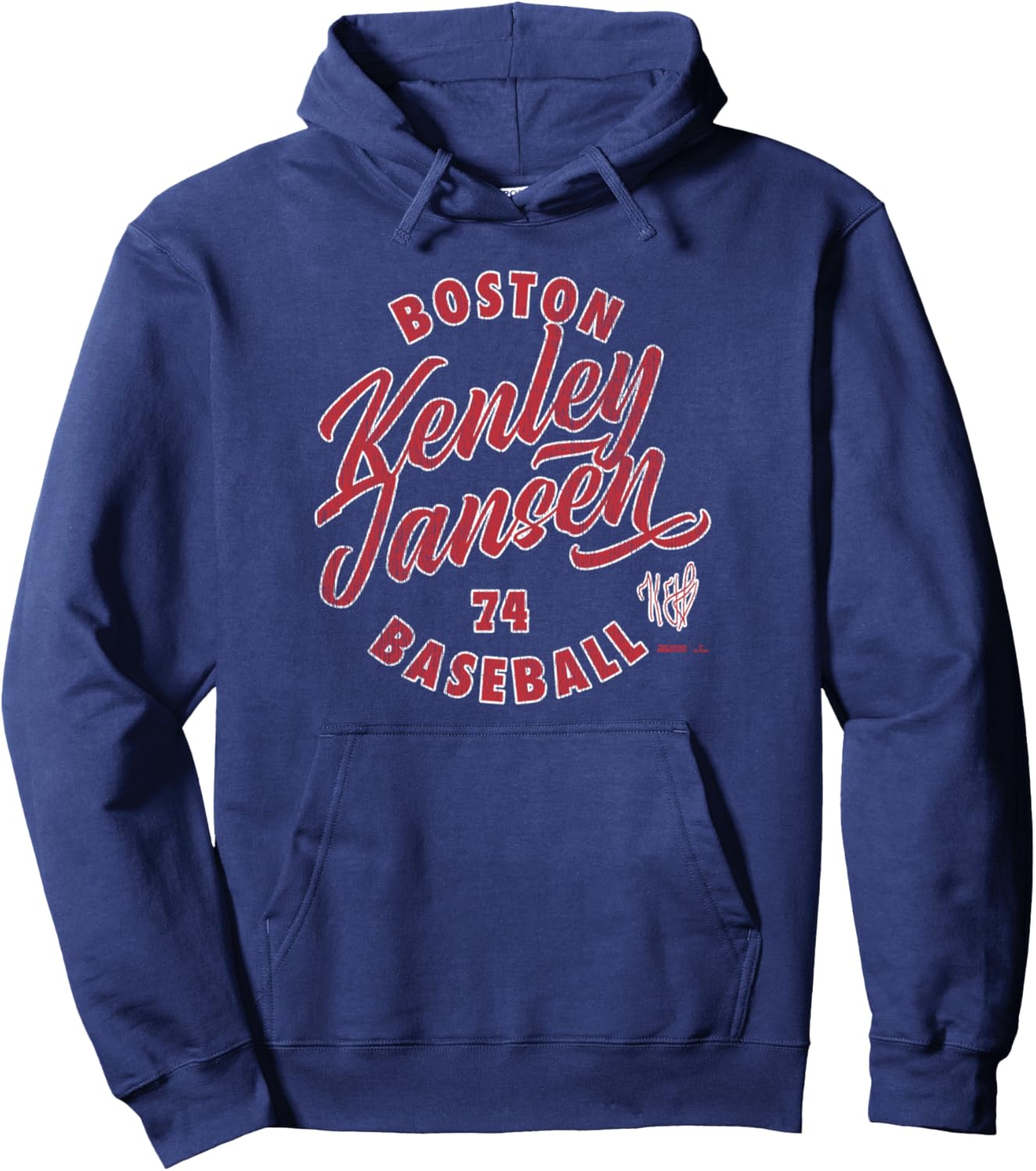 

Худи Kenley Jansen Boston Baseball Vintage Cursive MLBPA Ryno Sports, темно-синий