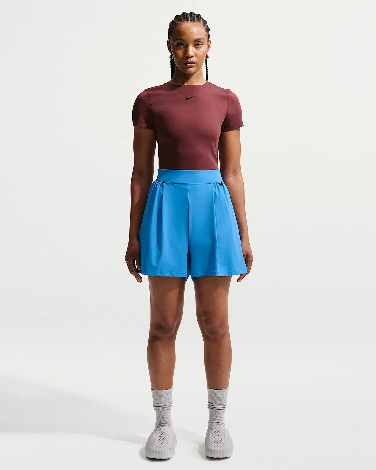 Женские шорты Dri-FIT с высокой посадкой Nike 24.7 PerfectStretch, Light Photo Blue/Light Photo Blue/Blue Spark