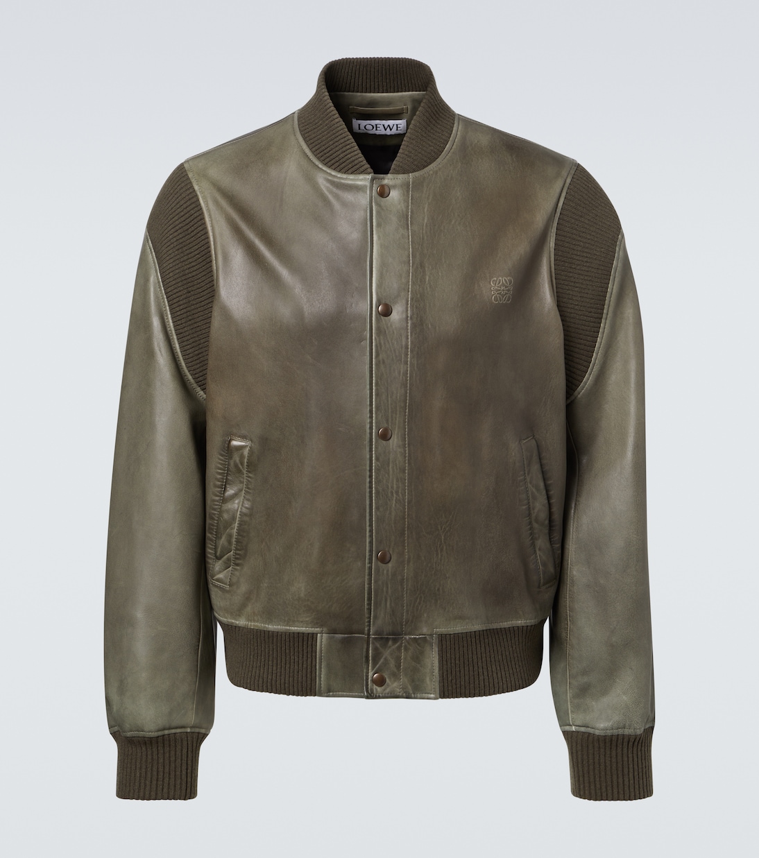 

Кожаная куртка-бомбер Loewe, Khaki Green