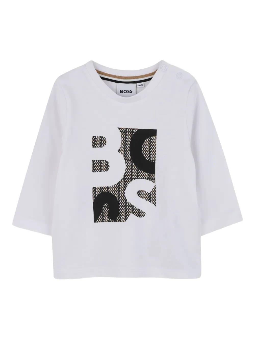 

Лонгслив с логотипом BOSS Kidswear, белый